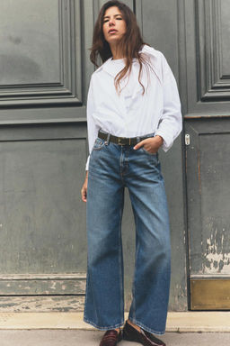 Z1975 HIGH-WAIST CULOTTE JEANS WITH BELT - Zara фото 3