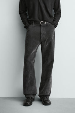 PANTAL?N RELAXED FIT FLOCADO / Gris - Zara фото 11