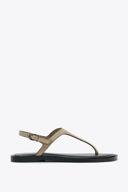 LEATHER BUCKLE-STRAP SANDALS - Zara фото 2