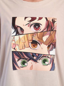 Футболка "Глаза" бежевый