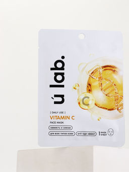 Цена за 3 шт. Маска для лица тканевая с экстрактом витамина С, anti-age эффект, ULAB