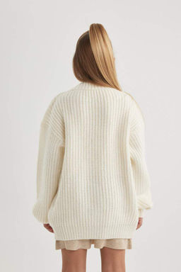 Трикотажный кардиган для девочек с V-образным вырезом - Defacto фото 9