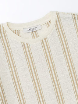 Bisiklet Yaka ?izgili K?sa Kollu Erkek ?ocuk Ti??rt