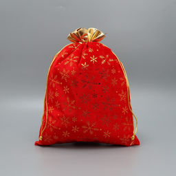 Цена за 5 шт. Мешочек подарочный С лучшими пожеланиями, снежинки, тиснение, 30 х 40 см