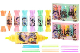 Набор текстмаркеров Basir "Аниме" 6шт. (HLL-6601B) флуор. цвета, корпус в форме конфеты