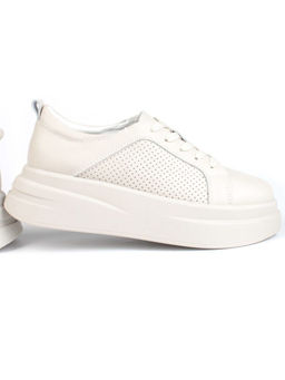 05-PDE36-2 BEIGE Кроссовки женские (натуральная кожа)