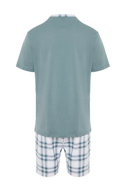 TRENDYOL MAN Yesil %100 Pamuk Regular Fit Ekose Orme Sortlu Pijama Tak?m? THMSS21PT0326 - Trendyolmilla фото 9