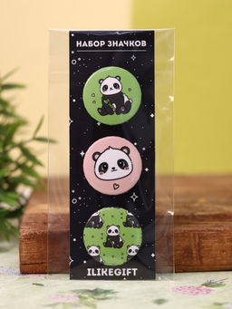 Набор значков 3 шт. iLikeGift Аниме Panda