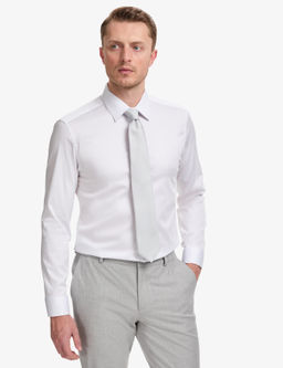 Beyaz Slim Fit Uzun Kollu Esnek Basic G_mlek