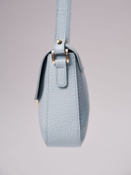 Сумка кожаная через плечо Deboro 3158 голубая вода