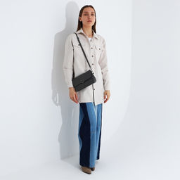 Сумка-клатч на магните, длинный ремень, цвет серый - Simaland фото 8