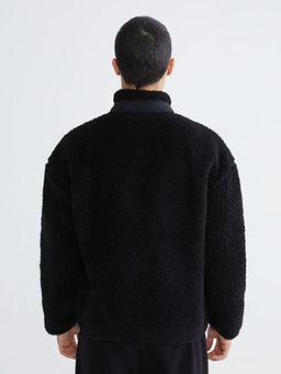 Dik Yaka Pel?? Erkek Fermuarl? Sweatshirt