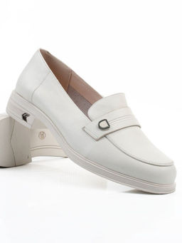 03-DEB2-3 MILK Лоферы женские (натуральная кожа)