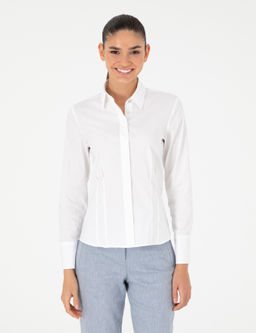 Beyaz Slim Fit Uzun Kollu G_mlek