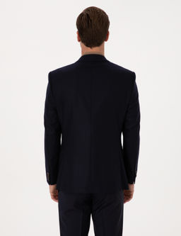 Lacivert Slim Fit Y_n Ka_mir Kar___ml_ Ceket - Cacharel фото 5