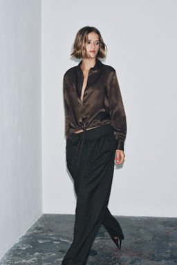 ZW COLLECTION SATIN BLOUSE WITH TIES - Zara фото 2