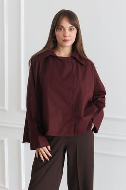 Murdum Kapama Detayl? %100 Pamuk Dokuma Gomlek TWOSS26GO00022