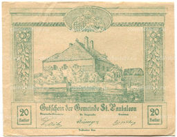 Банкнота 20 геллеров 1920 года Австрия  Санкт-Пёльтен (нотгельд)