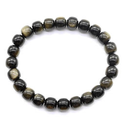 Обсидиан иризирующий браслет рондель 8*7мм
