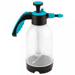 Опрыскиватель-распылитель садовый, помповый, пластмассовый 2л, д13,5см h32,5см, с клапаном, прозрачная колба с мерной шкалой, д/горла 5,3см, усиленная ручка, пластик, упак. п/эт (Китай)