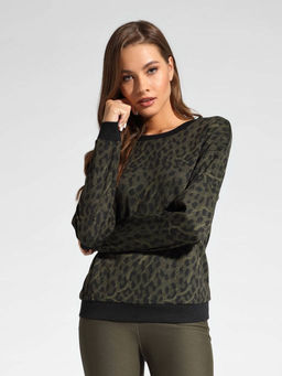 CONTE Свитшот c леопардовым рисунком LD 1054 khaki leo