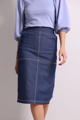 Юбка из джинсы с отстрочкой - Looklikecat фото 2