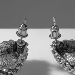 Серьги со стразами Морское сияние, синие в чернёном серебре - Qf фото 2