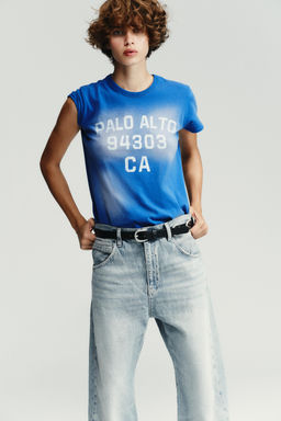 TRF OVERSIZED SHIFTED SEAM MID-WAIST JEANS - Zara фото 3