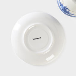 Чайная пара Доляна «Аззурро», 2 предмета: чашка 240 мл, блюдце d=15.2 см, фарфор, белая