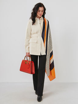 Большой, мягкий, тонкий и очень нежный двусторонний палантин с рисунком - Tantino фото 3