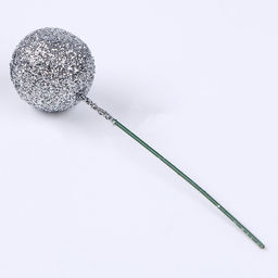 Фигурка для поделок и декора на проволоке «Шар», набор 20 шт., размер 1 шт. — 2×7 см, цвет серебро