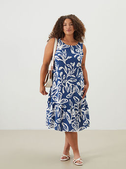 Bisiklet Yaka ?i?ekli Elbise