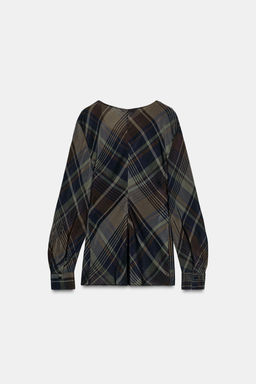 ZW COLLECTION DRAPED CHECK TOP - Zara фото 6