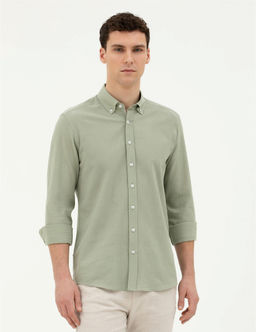 Ye_il Slim Fit Uzun Kollu G_mlek - Pierre cardin фото 3