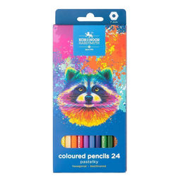 Набор цветных карандашей Koh-I-Noor RACOON 24 цвета шестигранные, корпус деревянный