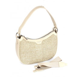 Сумка женская иск/кожа+текстиль DJ-СМ 7433-OATMEAL BEIGE, 1отд, плечевой ремень, бежевый SALE 263870