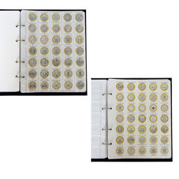 Альбом для монет на кольцах 225×265 мм, «Памятные монеты РФ», обложка ламинированный картон, 13 листов и 13 цветных картонных вставок