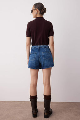 Mavi Kruvaze Kapama Denim Sort Etek TWOAW26SR00043 - Trendyolmilla фото 4