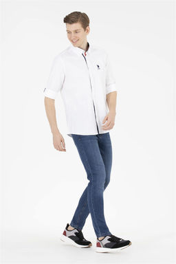 U. S. Polo Assn / Мужская белая рубашка с длинным рукавом - U.s. polo assn фото 11