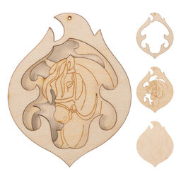 Заготовка для декорирования Mr. Carving ВД-1265 Подвеска Лошадь 3D фанера 8 x 10 x 0.3 см