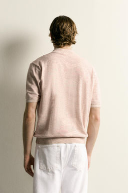 POLO PUNTO JACQUARD RAYAS / Blanco / Rojo - Zara фото 3