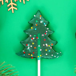 Цена за 20 шт. Карамель леденцовая новогодняя Елочка в обсыпке, яблоко, 35 г