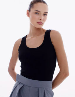 K11941 Майка базовая (хлопок) ЧЕРНЫЙ