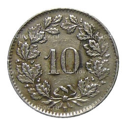 Монета 10 раппенов 1943 года Швейцария