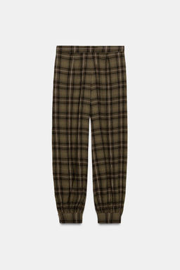 CHECK SAROUEL TROUSERS - Zara фото 17
