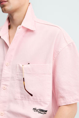 CAMISA RELAXED FIT COMBINADA / Rosa - Zara фото 8