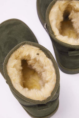 Taba Ici Kurklu Yuvarlak Burun Duz Flatform Topuklu Kad?n Bot TAKAW26BO00001 - Trendyolmilla фото 10