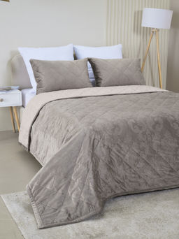 Набор покрывало и чехлы на подушку - Кристалл, цвет какао 220x240