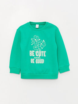 Bisiklet Yaka Bask?l? K?z Bebek Sweatshirt ve E?ofman Alt 2li - Waikiki фото 2