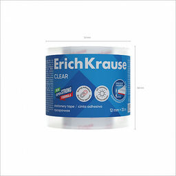 Цена за 1 шт. Набор из 4 клейких лент ErichKrause Clear, 12ммх33м, прозрачный (в пленке)